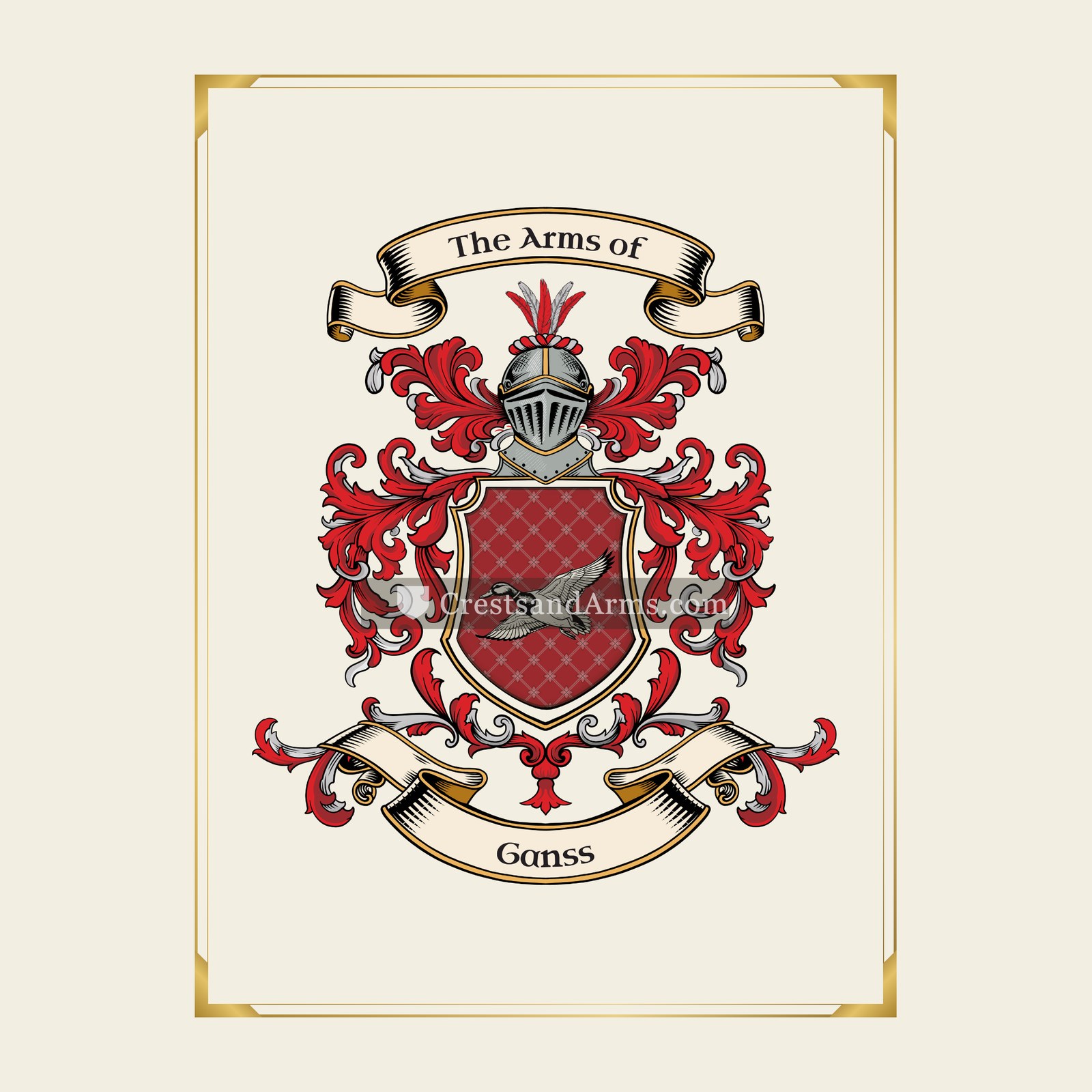 With gold border
