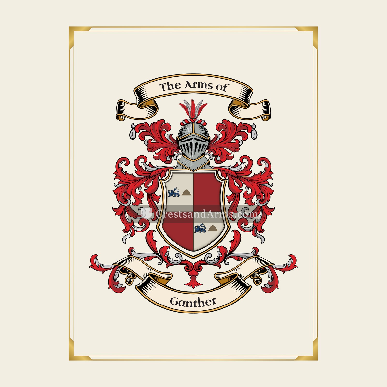 With gold border