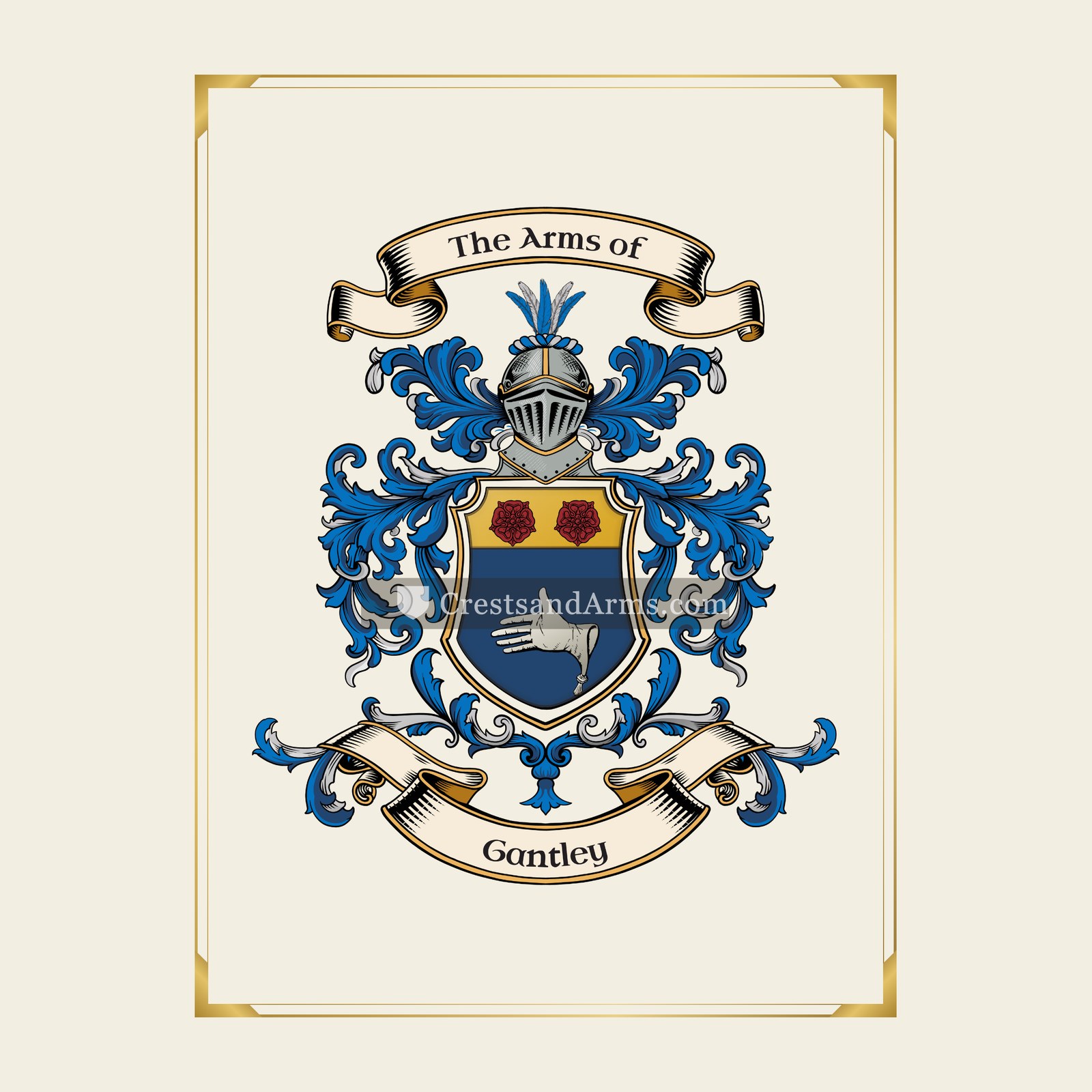 With gold border