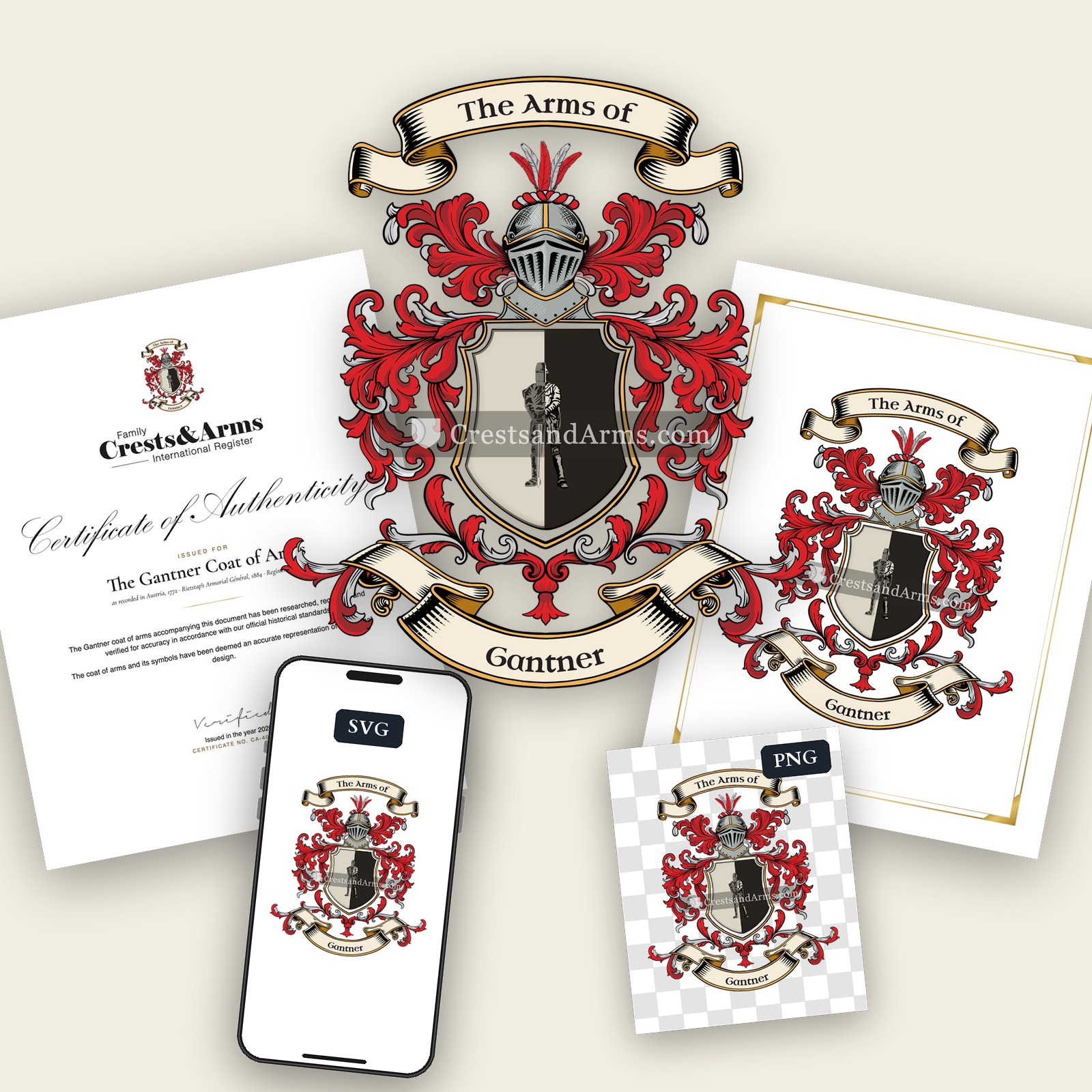 The Gantner arms on the coat of arms — digital pack