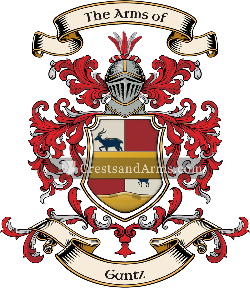 The Gantz coat of arms, drawn from the recorded blazon