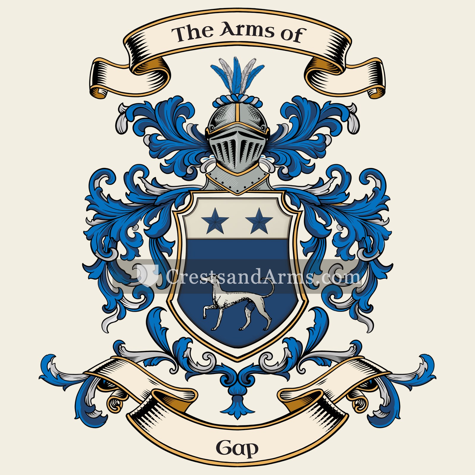 The Gap coat of arms, drawn from the recorded blazon