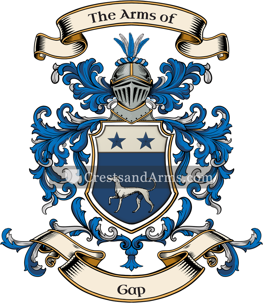 The Gap coat of arms, drawn from the recorded blazon