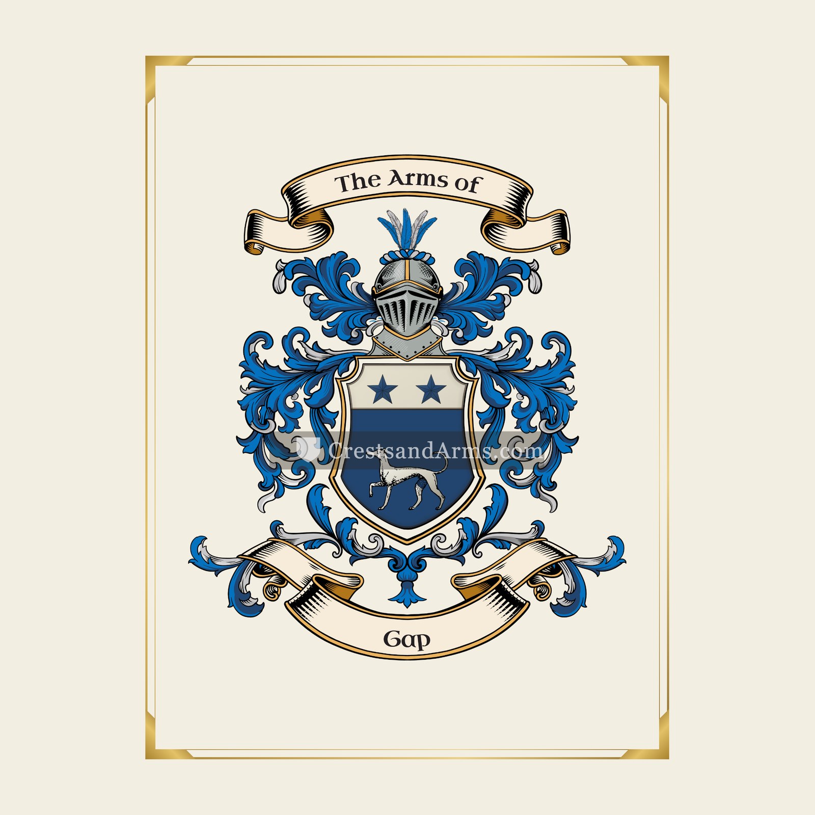 With gold border