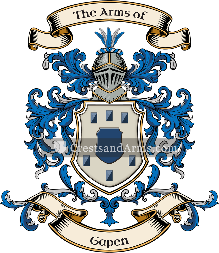 The Gapen coat of arms, drawn from the recorded blazon