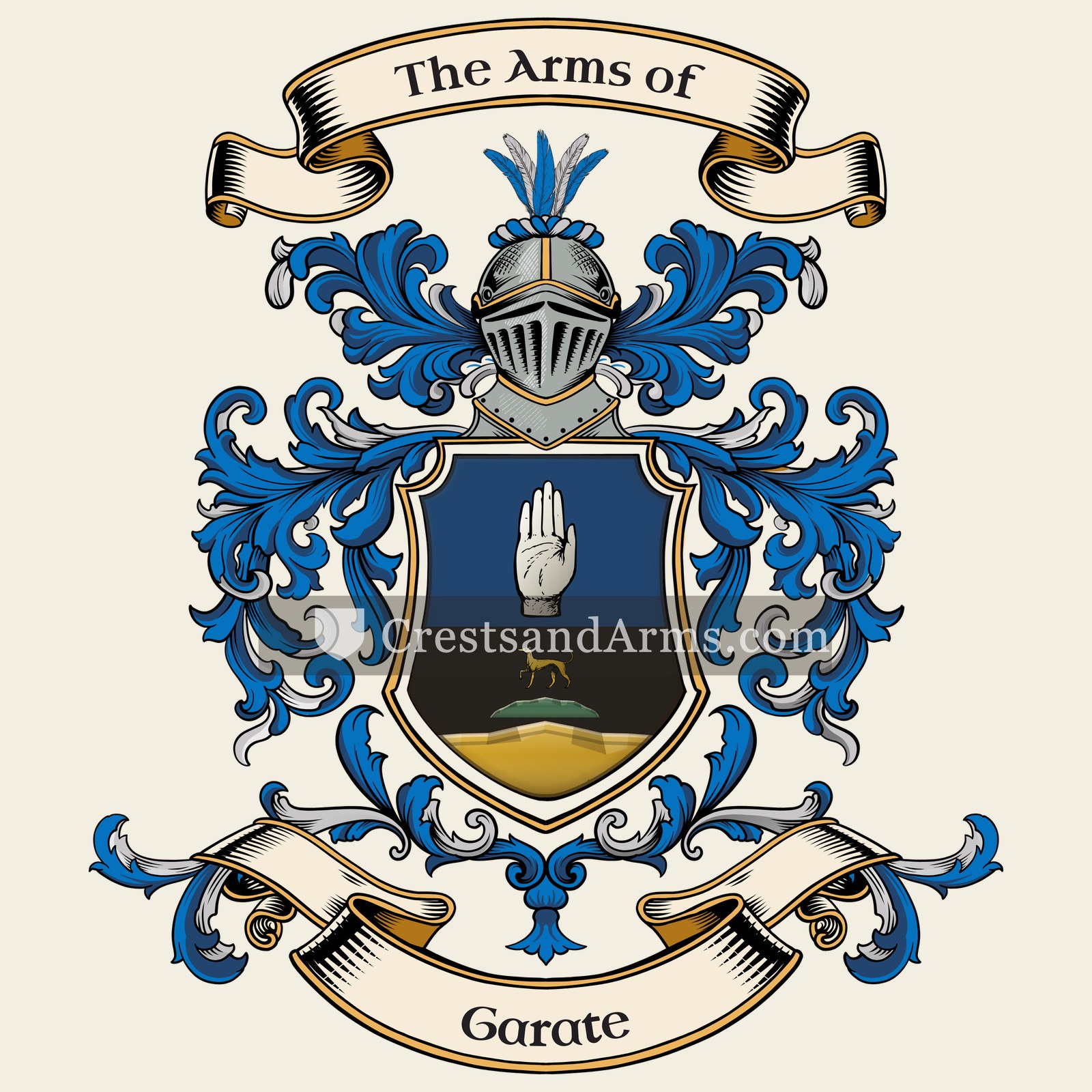 The Garate coat of arms, drawn from the recorded blazon