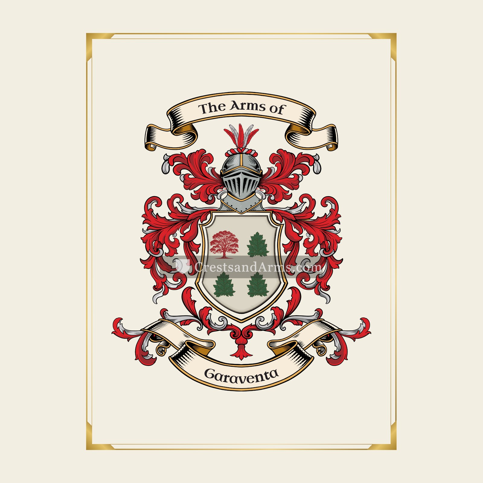 With gold border