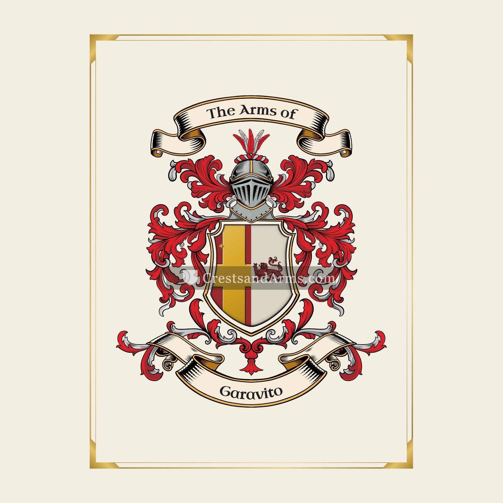 With gold border