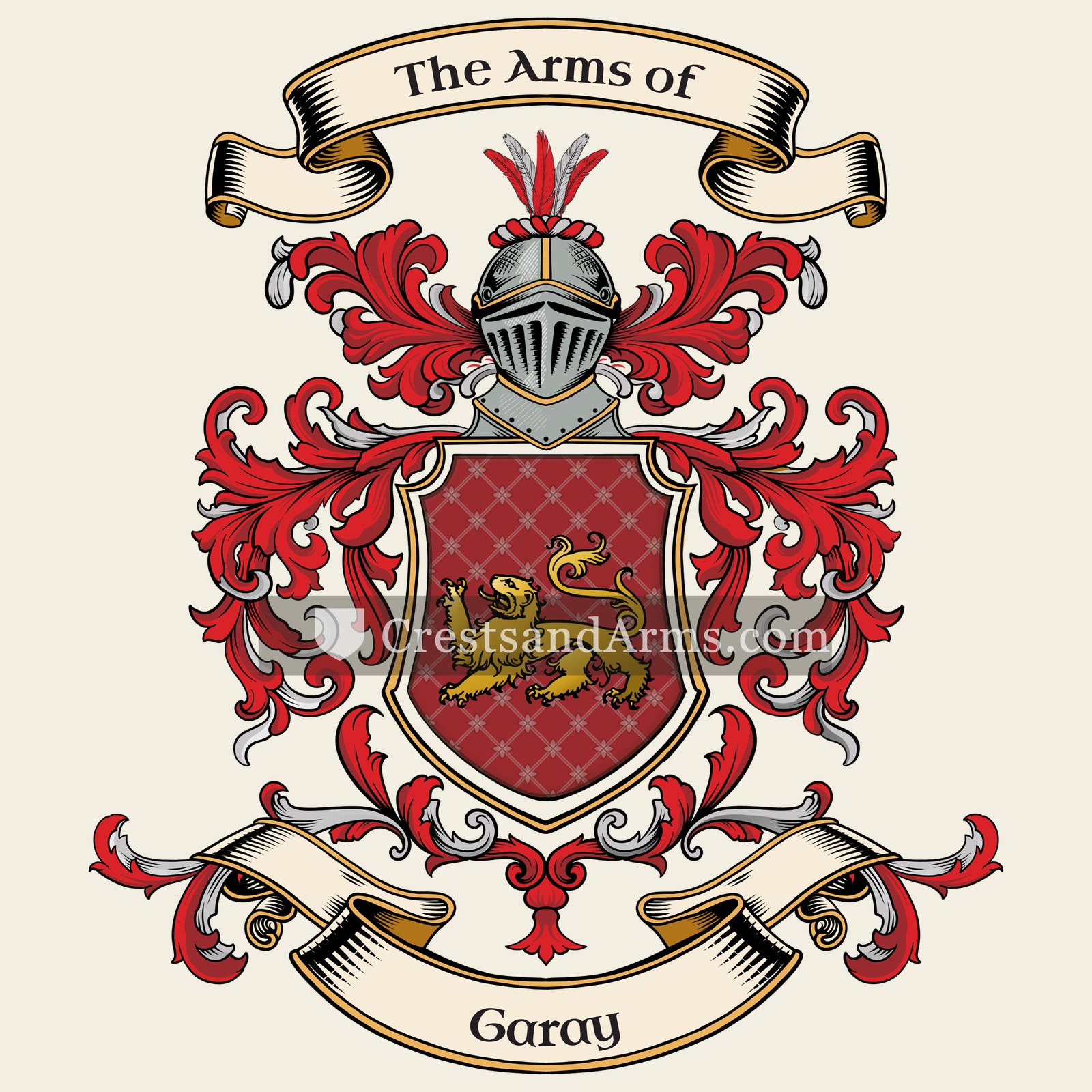 The Garay coat of arms, drawn from the recorded blazon