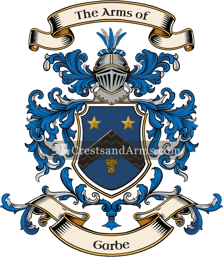 The Garbe coat of arms, drawn from the recorded blazon