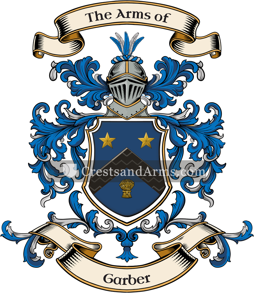 The Garber coat of arms, drawn from the recorded blazon