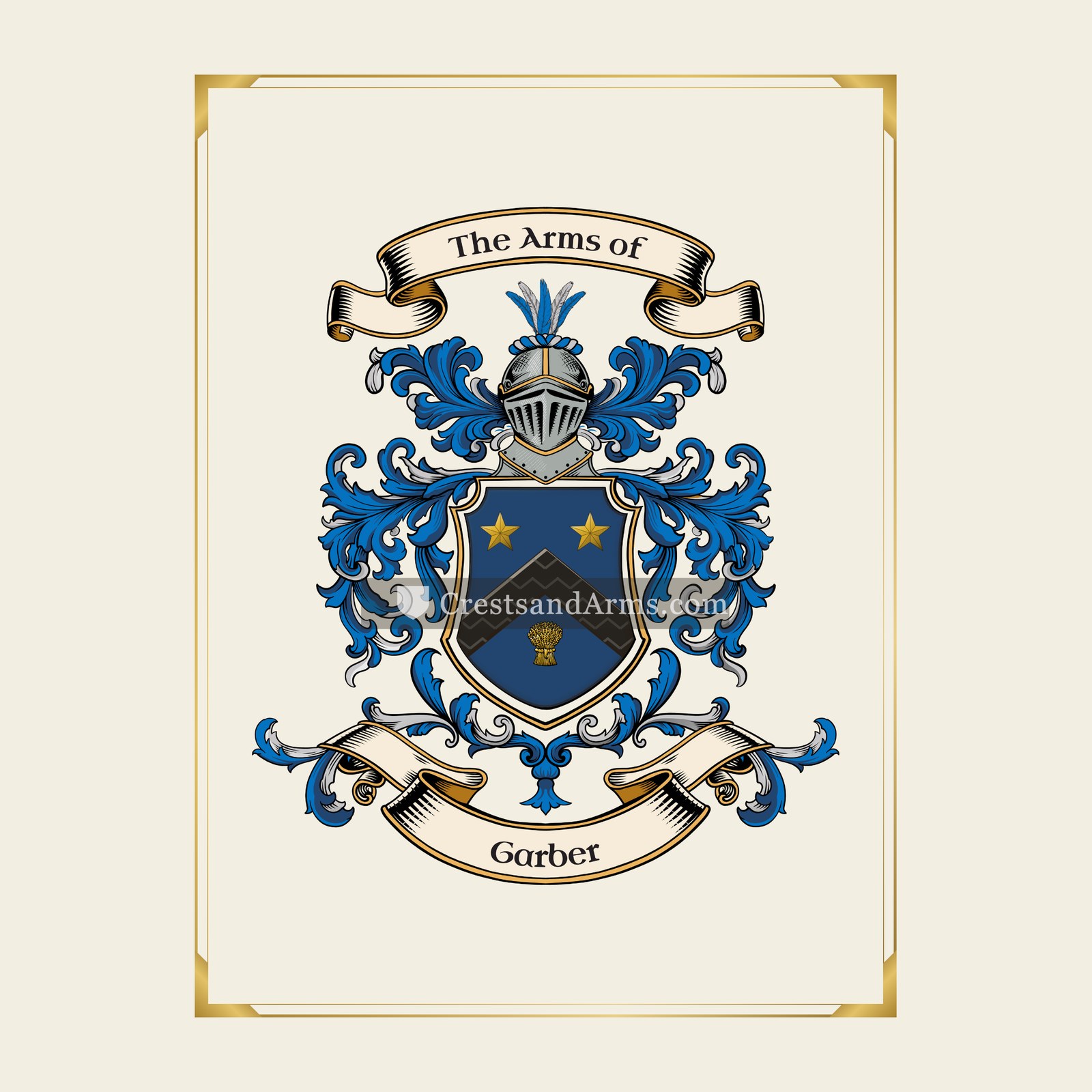 With gold border