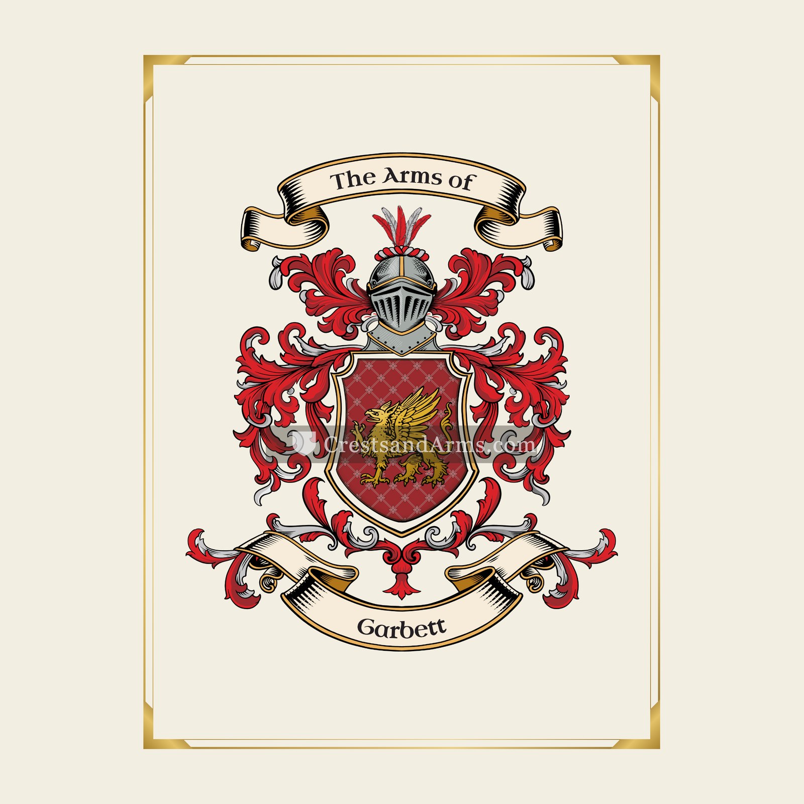 With gold border
