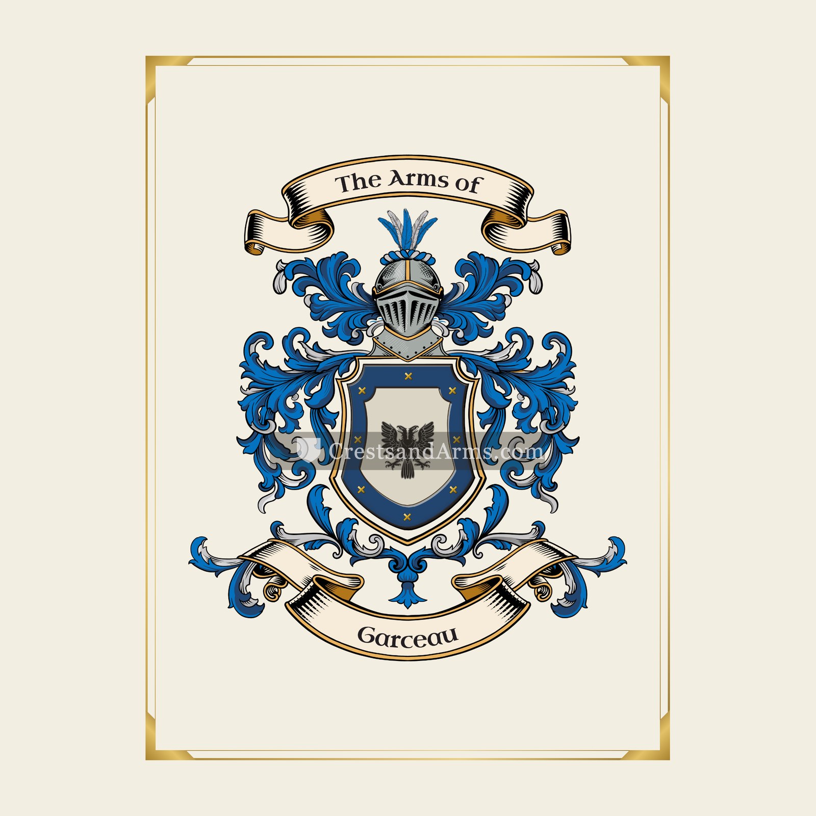 With gold border
