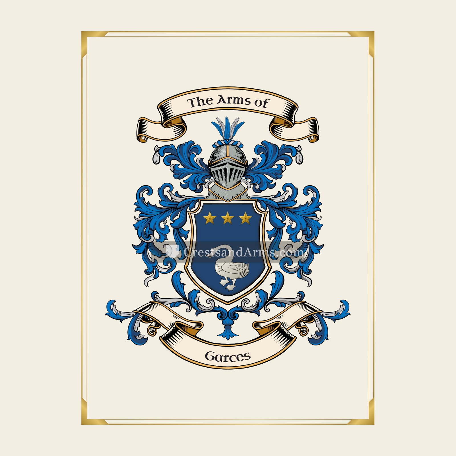 With gold border
