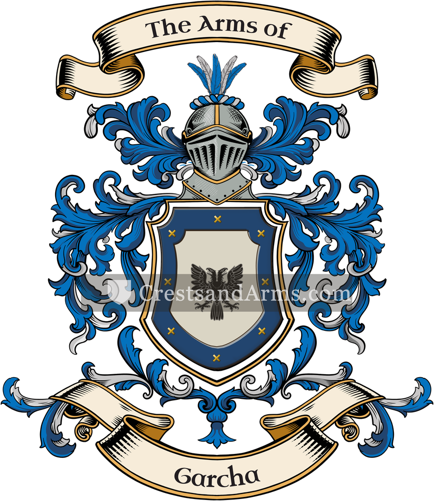 The Garcha coat of arms, drawn from the recorded blazon