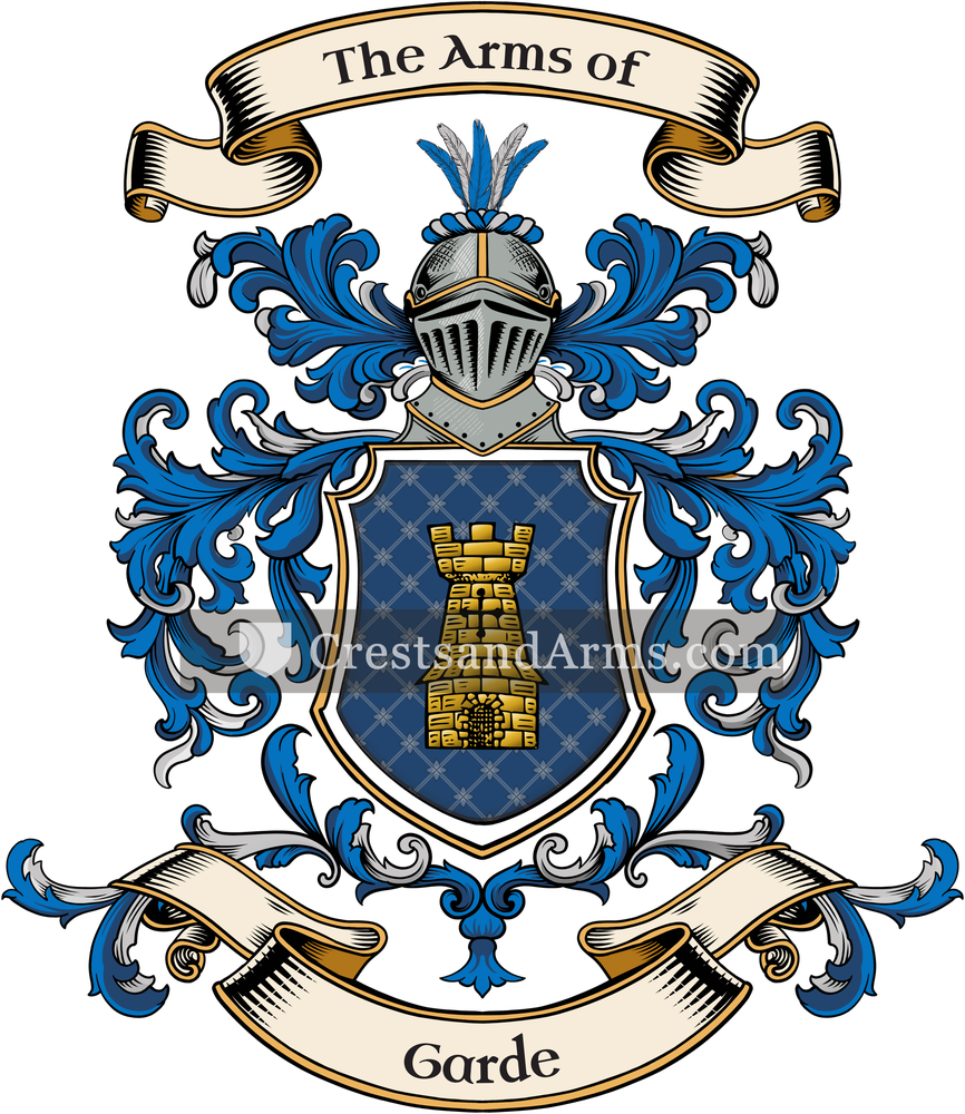 The Garde coat of arms, drawn from the recorded blazon