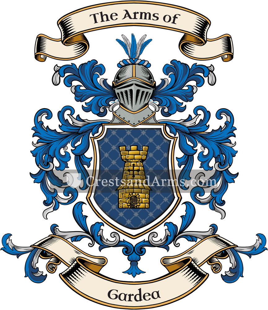 The Gardea coat of arms, drawn from the recorded blazon