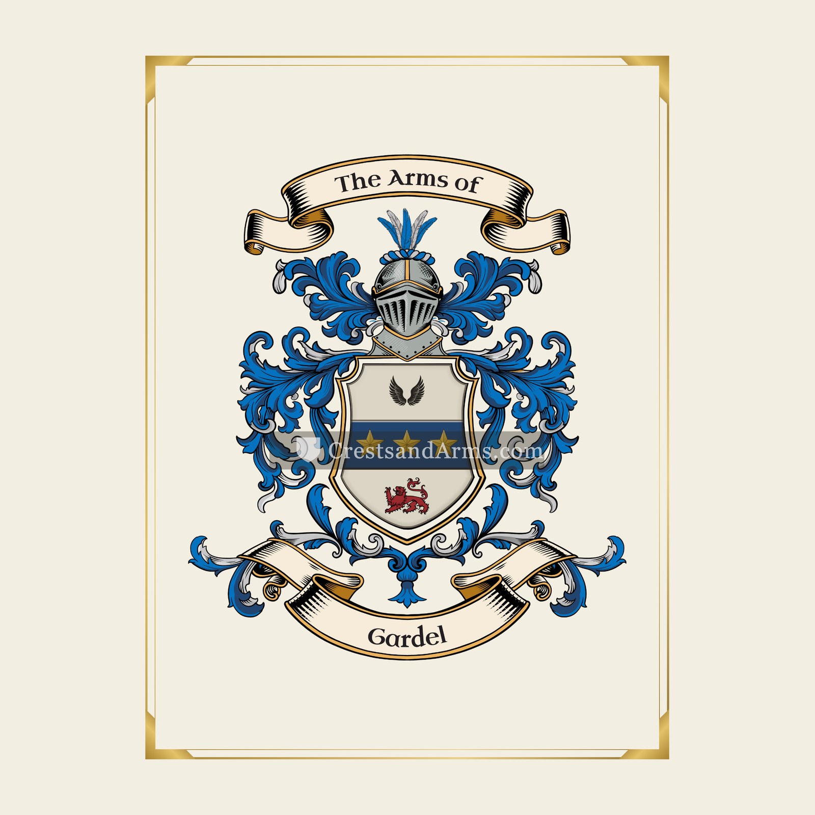 With gold border