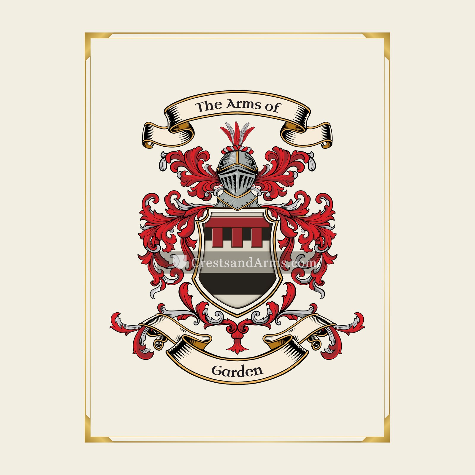 With gold border