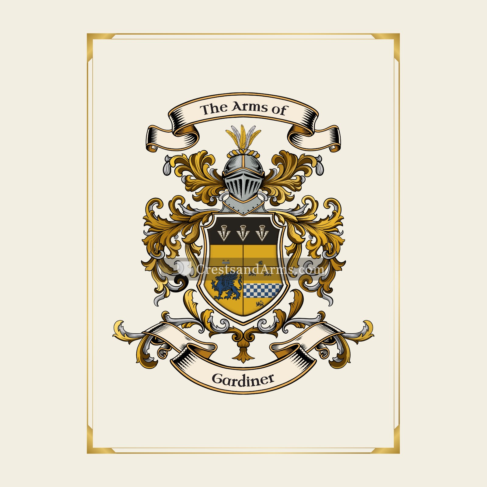 With gold border