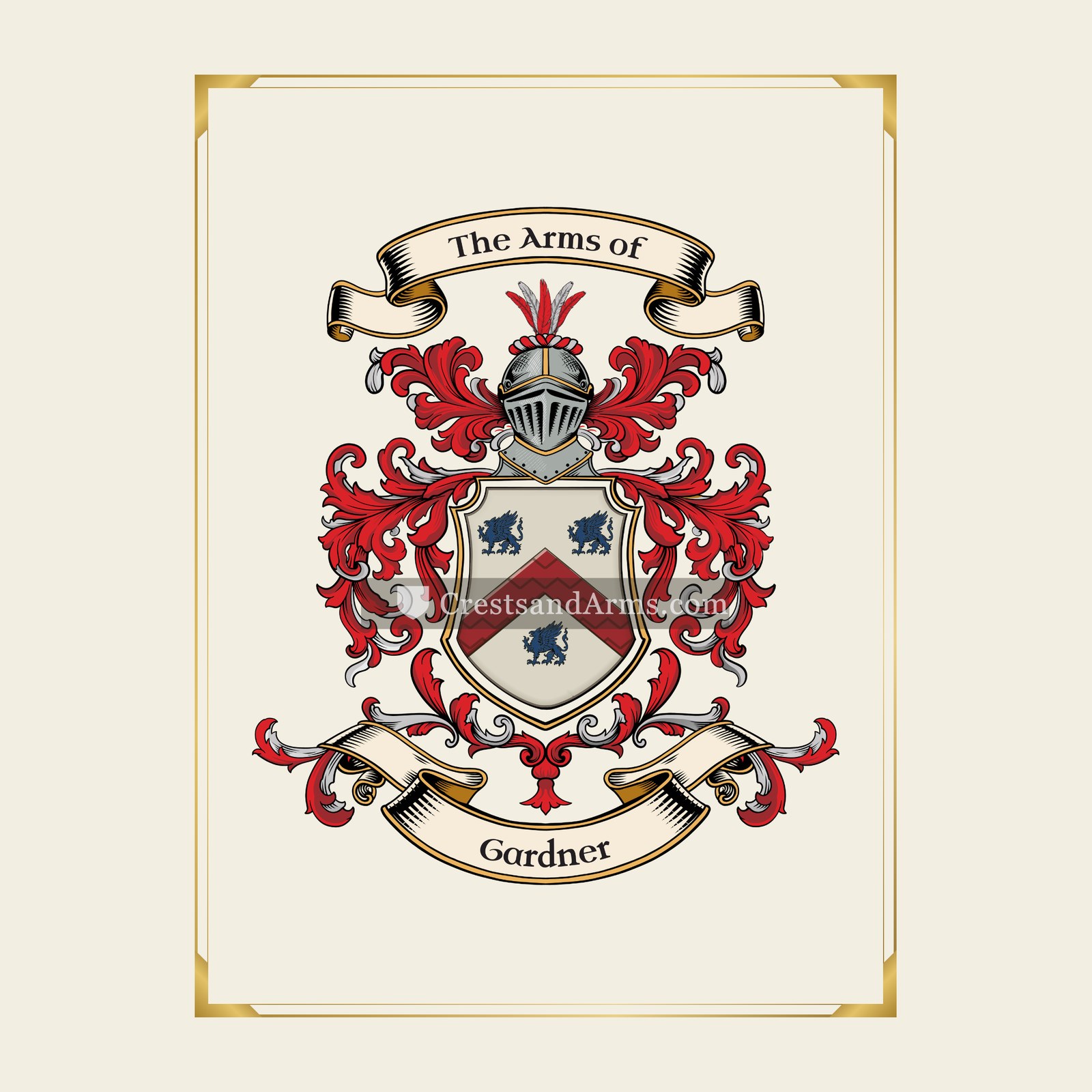 With gold border