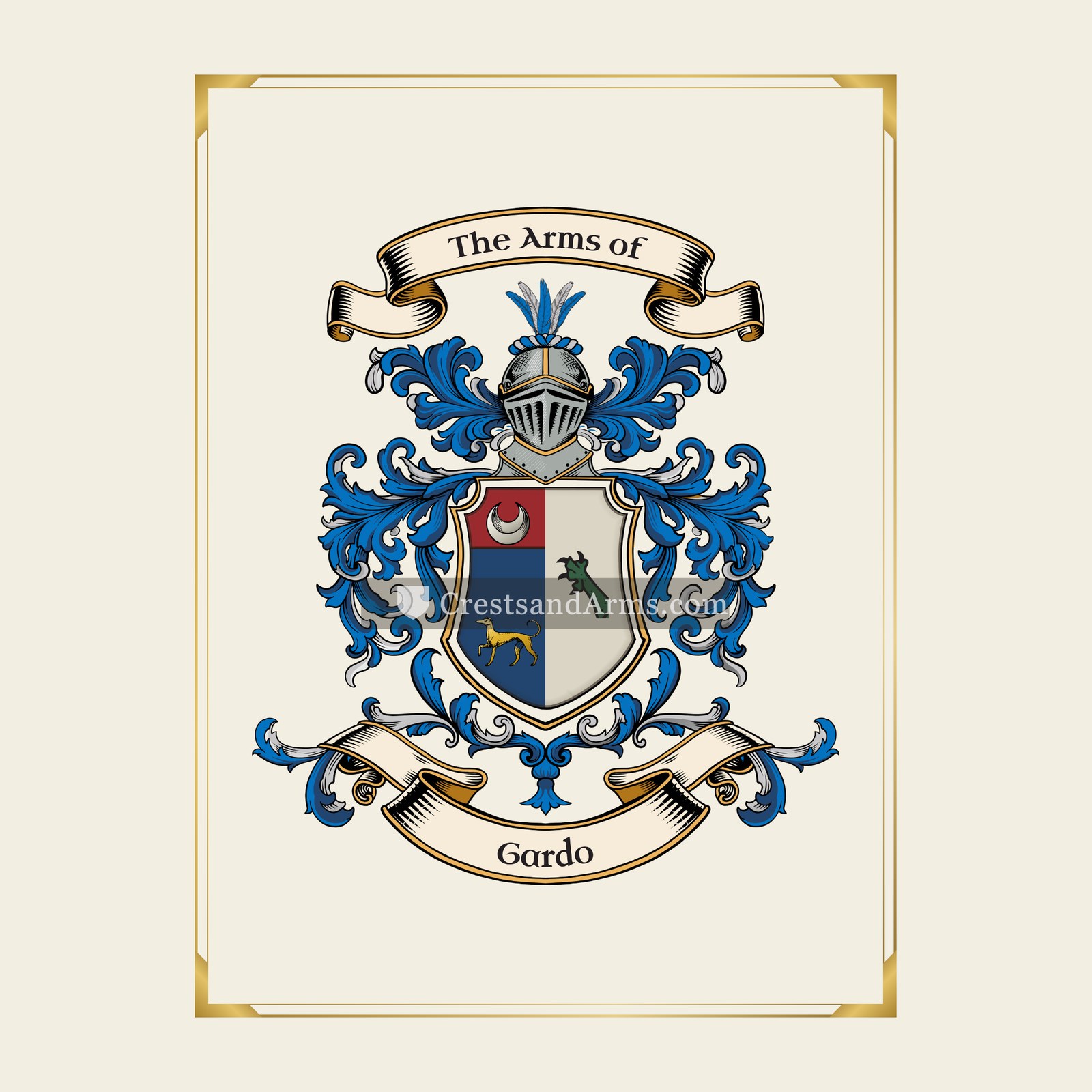 With gold border