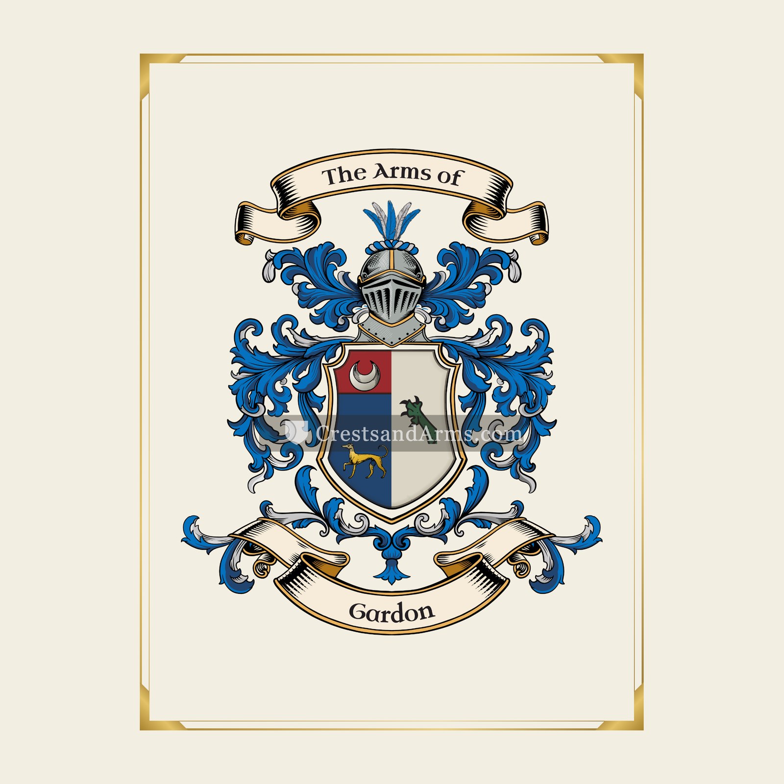 With gold border