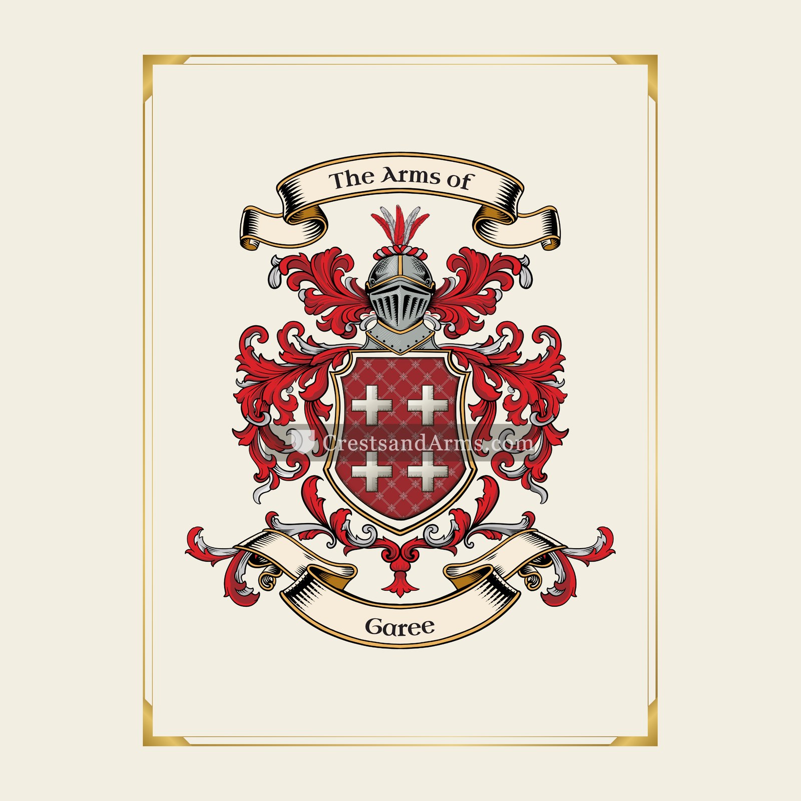 With gold border