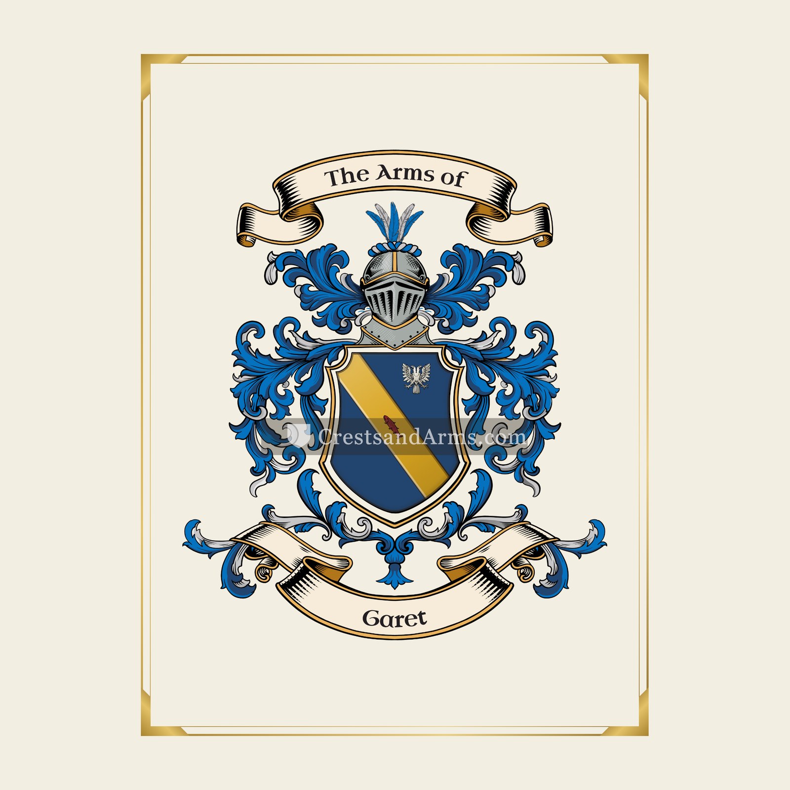 With gold border