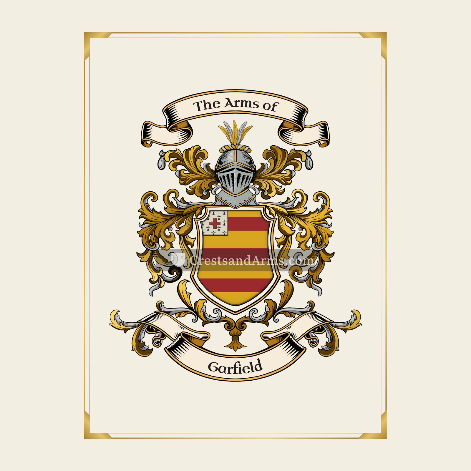 With gold border