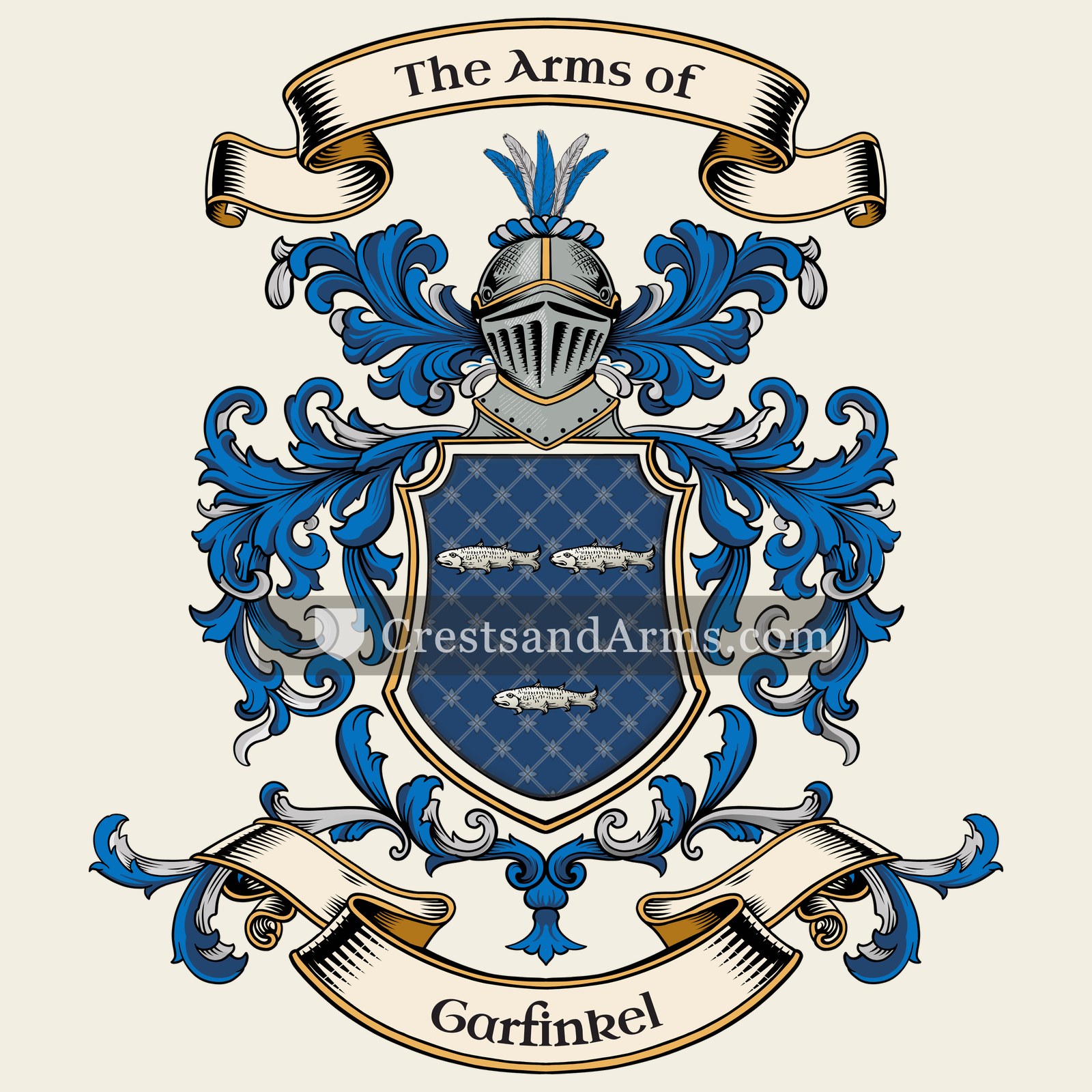 The Garfinkel coat of arms, drawn from the recorded blazon