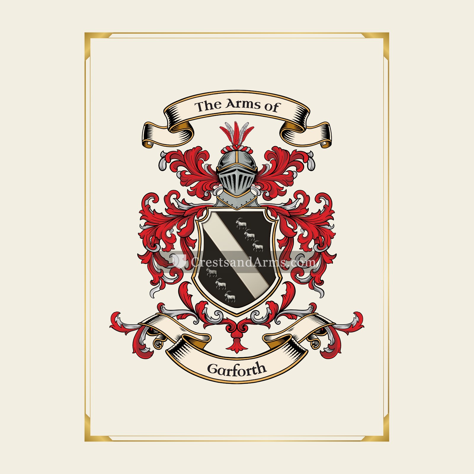 With gold border