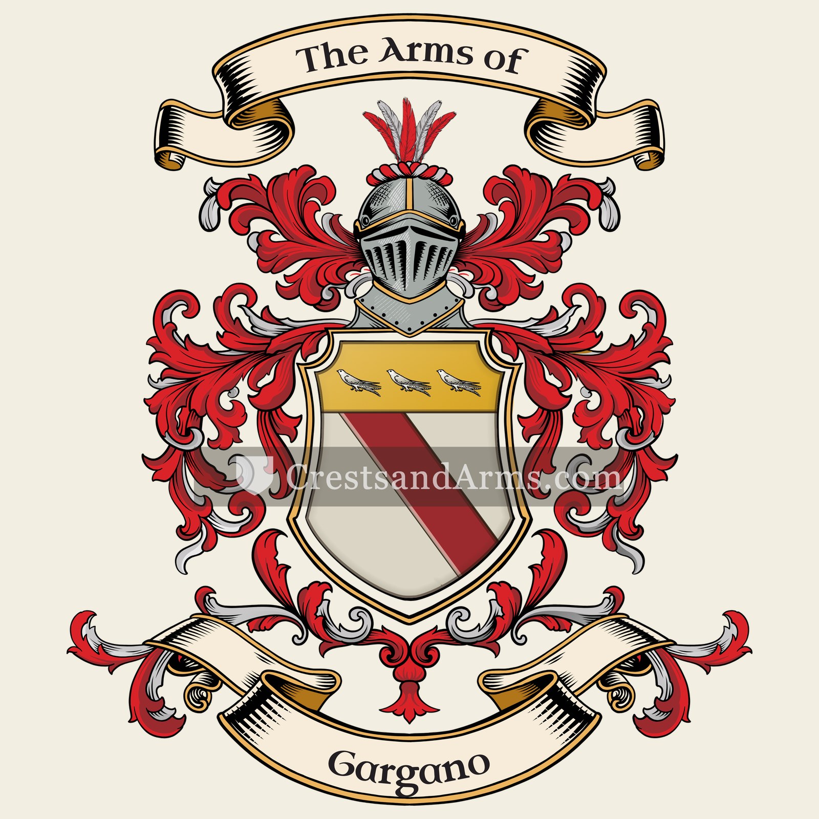 The Gargano coat of arms, drawn from the recorded blazon