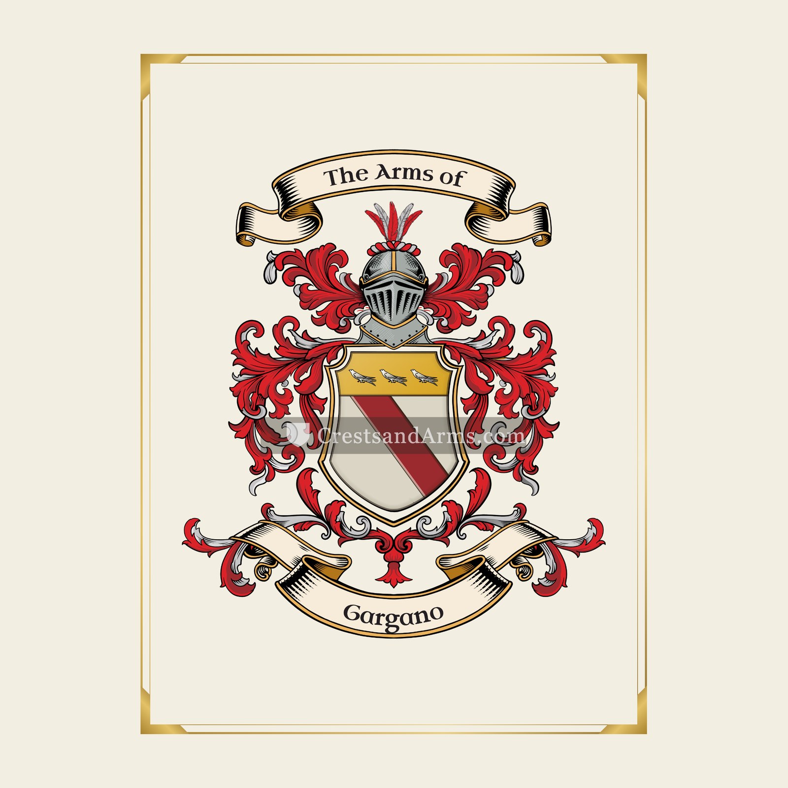 With gold border