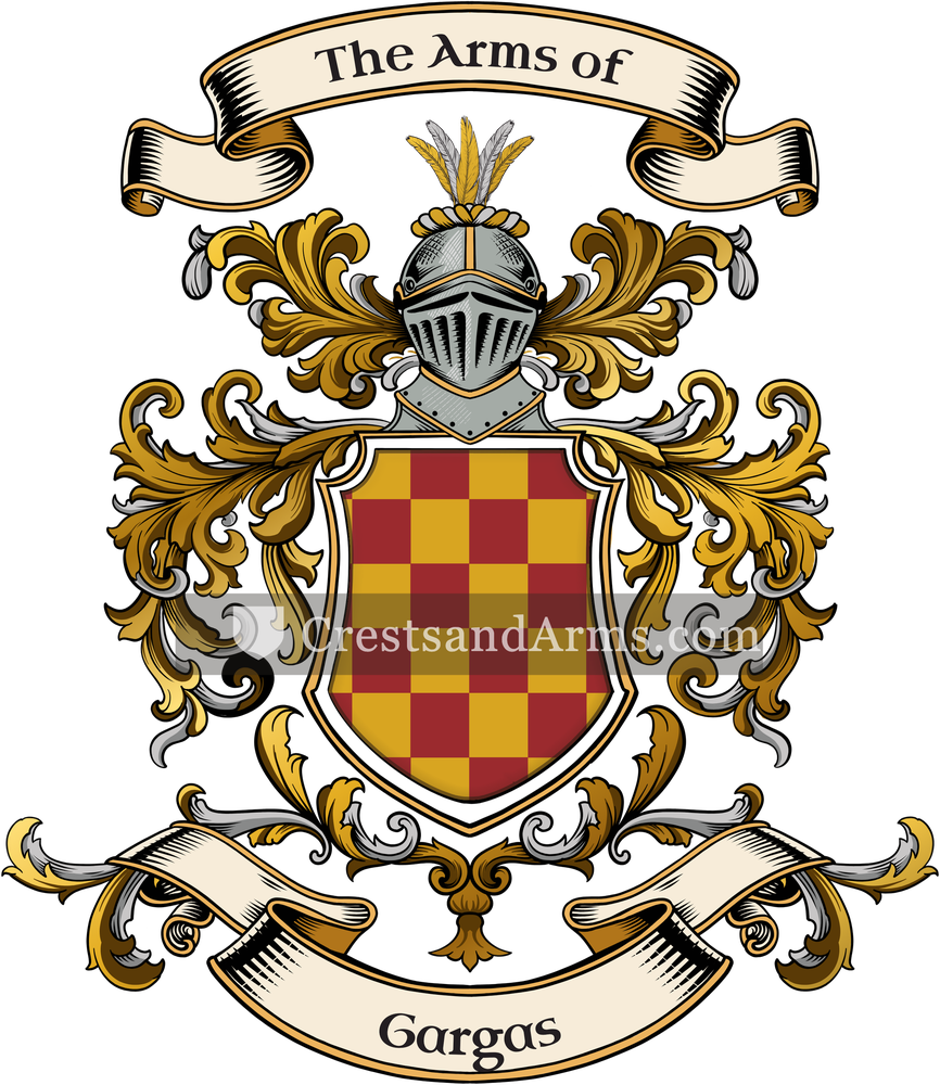 The Gargas coat of arms, drawn from the recorded blazon