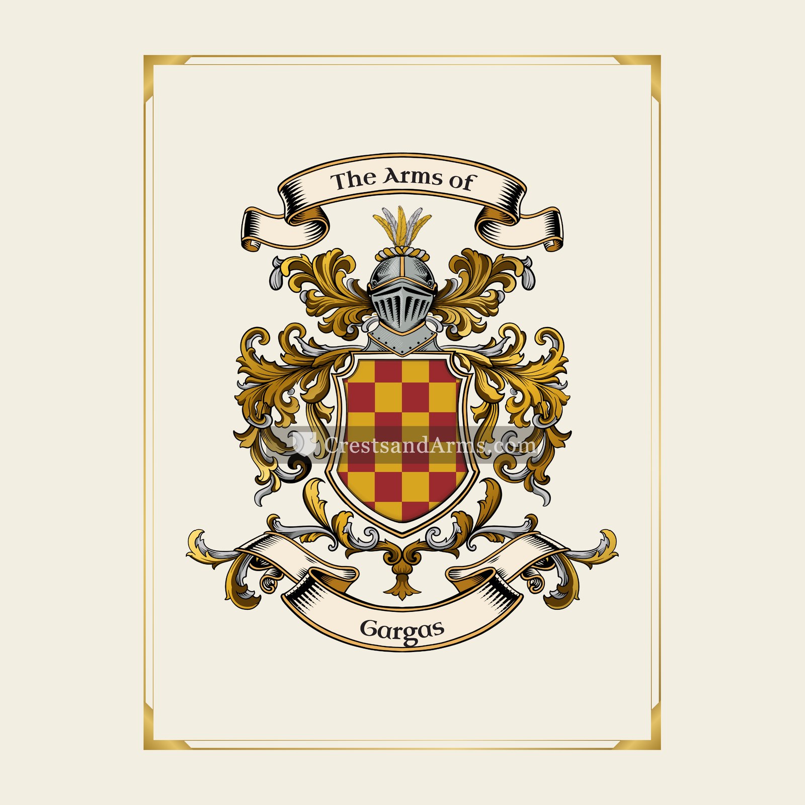With gold border