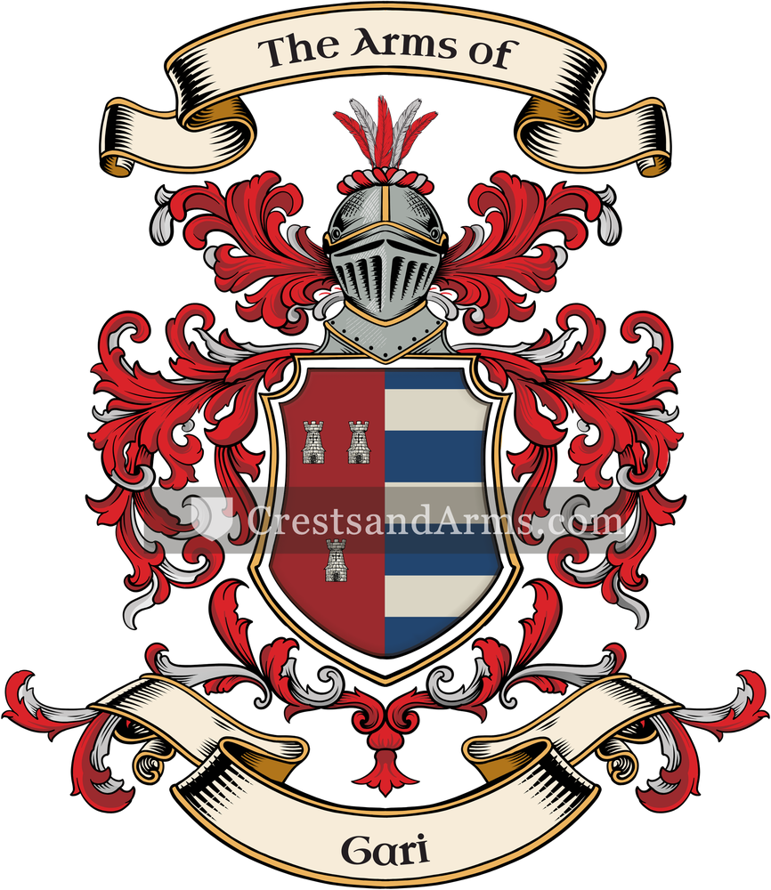 The Gari coat of arms, drawn from the recorded blazon