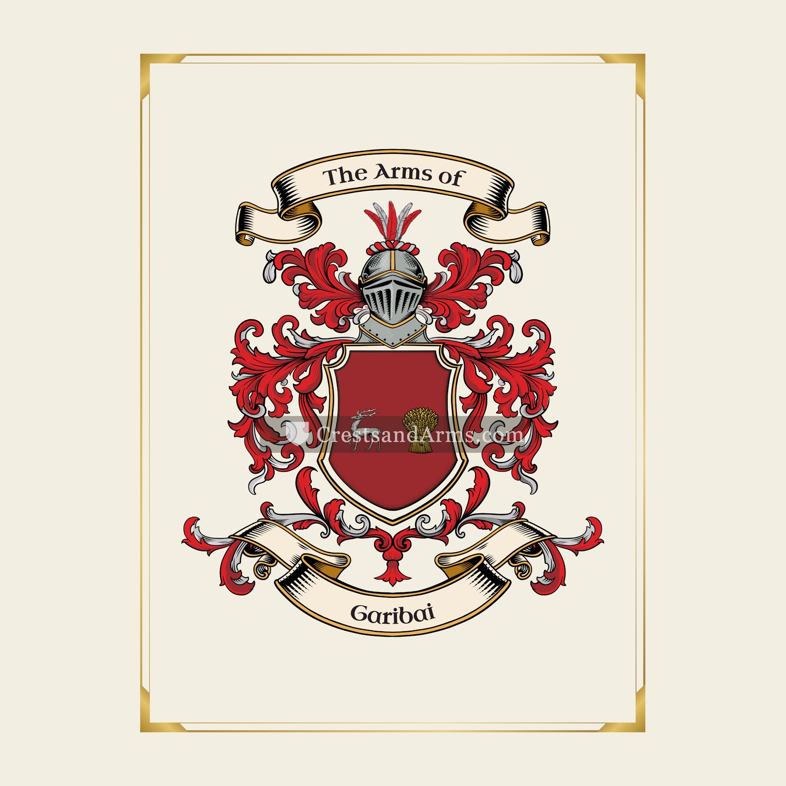 With gold border