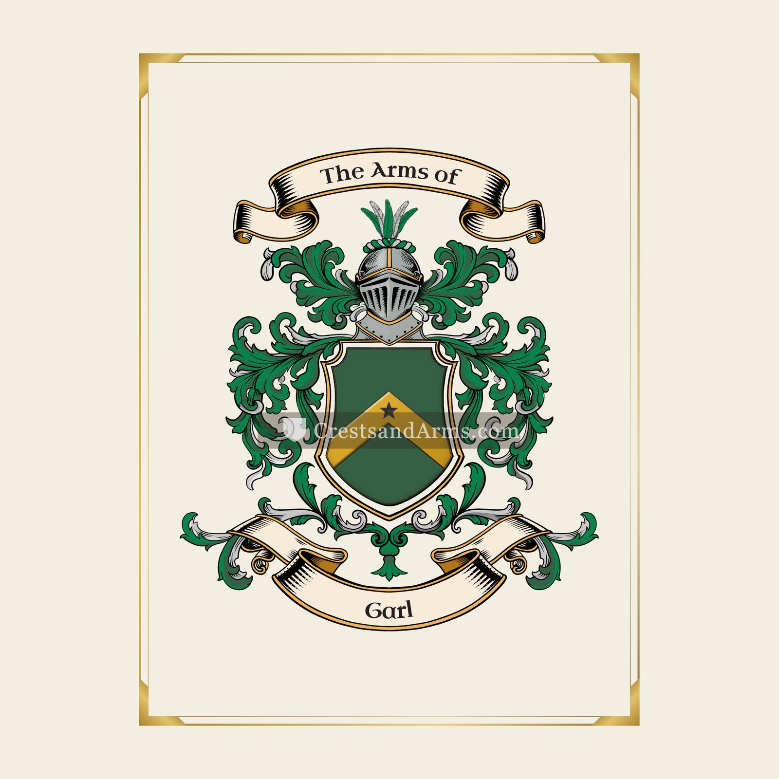 With gold border