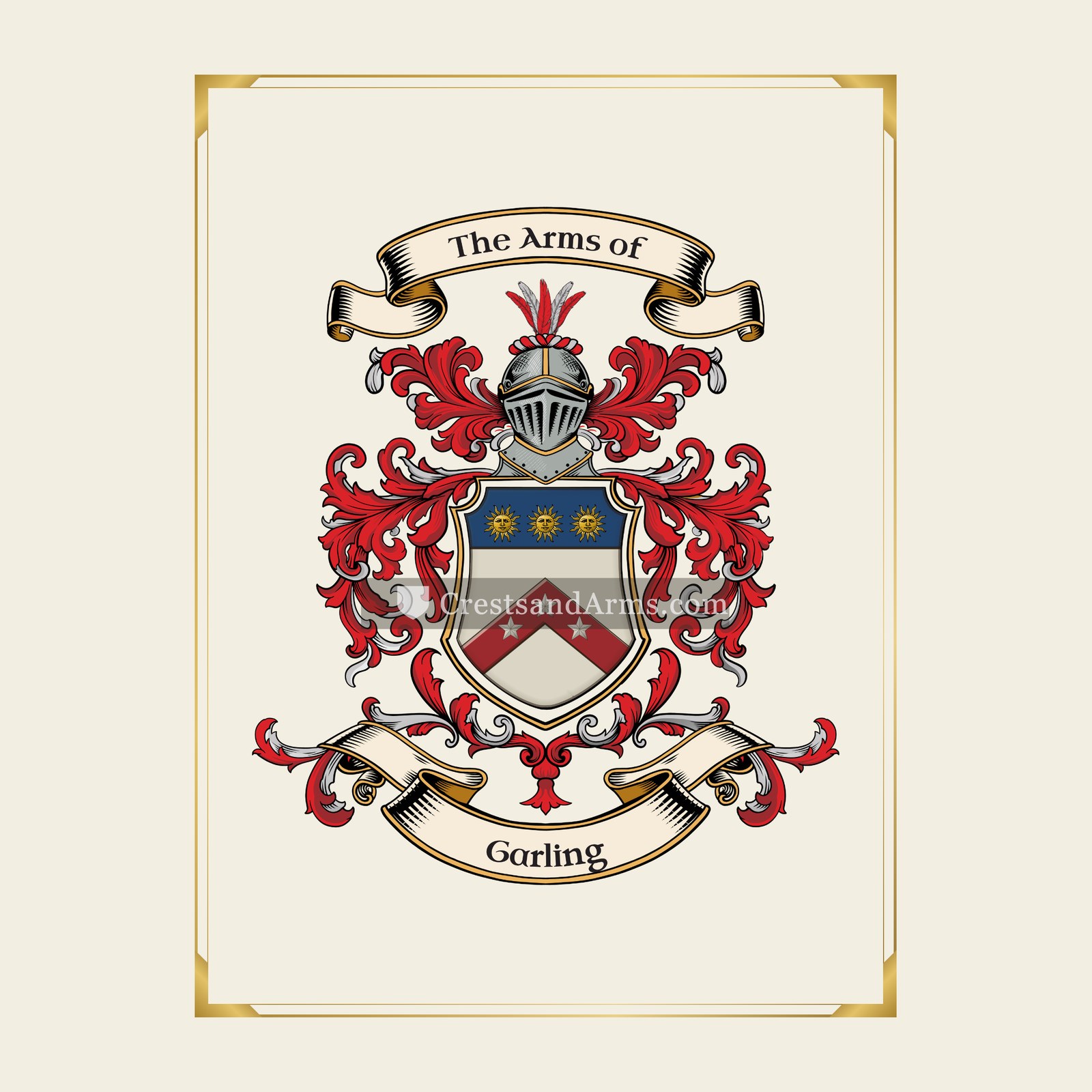 With gold border