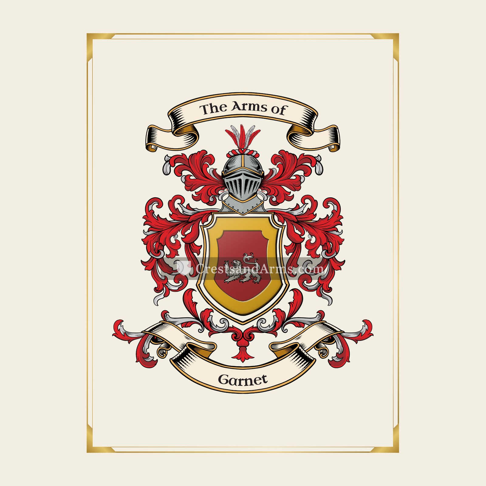With gold border