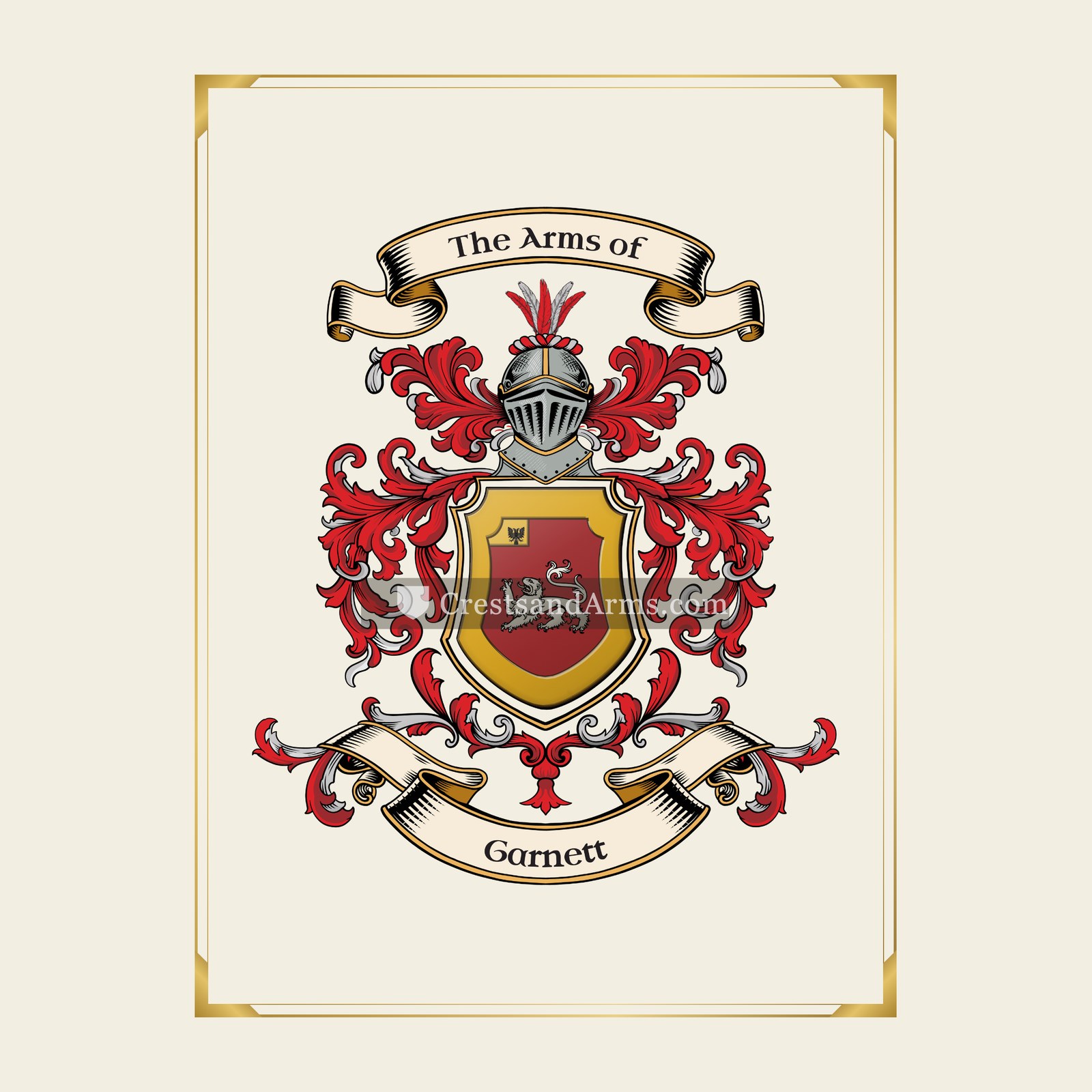 With gold border