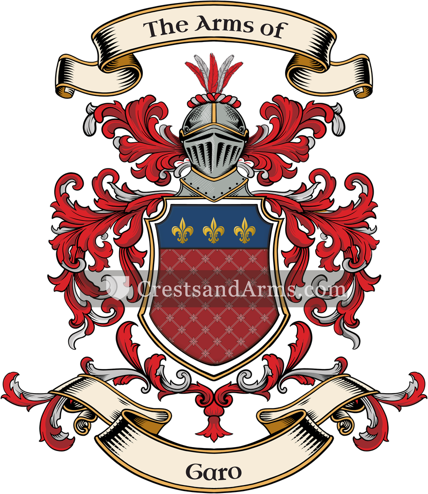 The Garo coat of arms, drawn from the recorded blazon