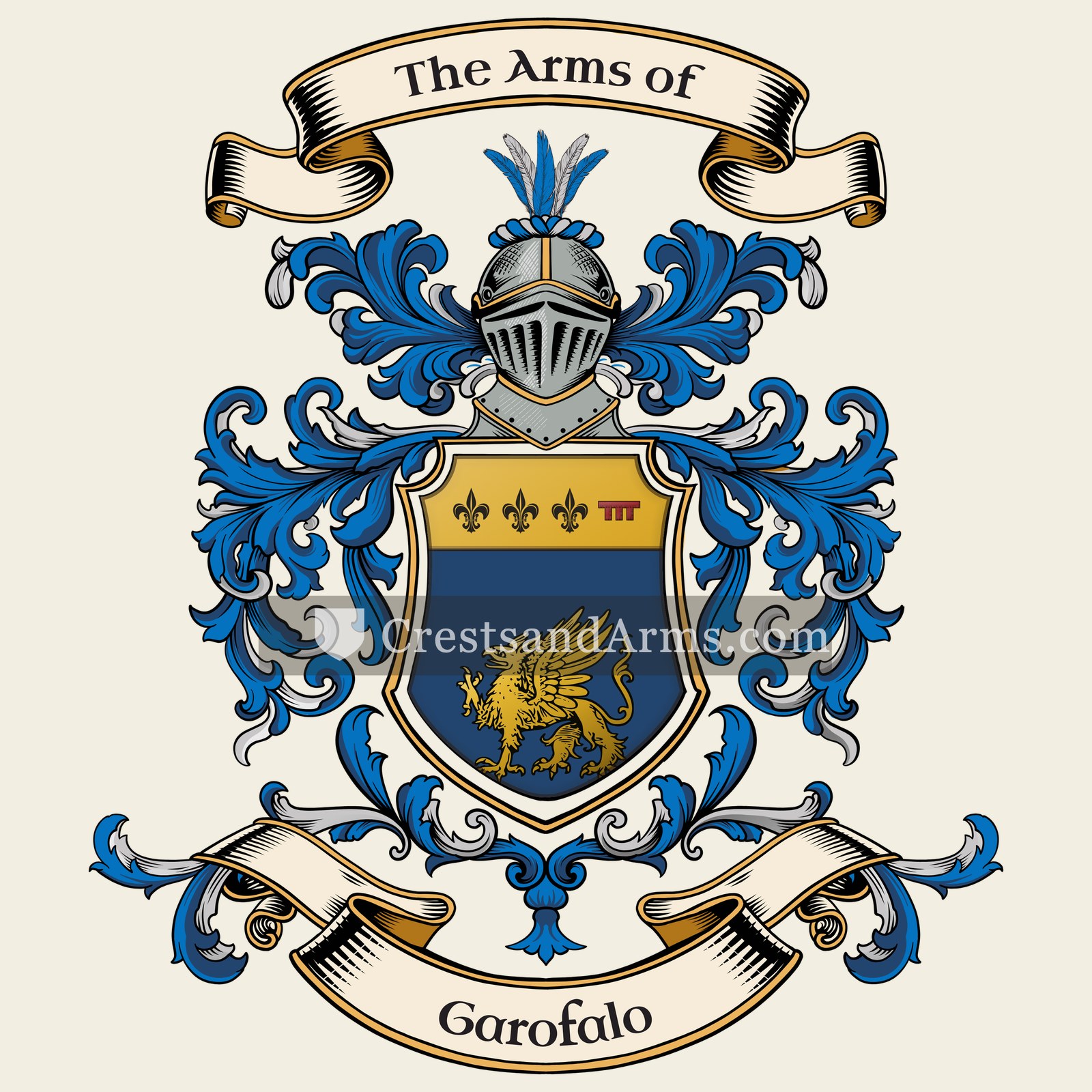 The Garofalo coat of arms, drawn from the recorded blazon