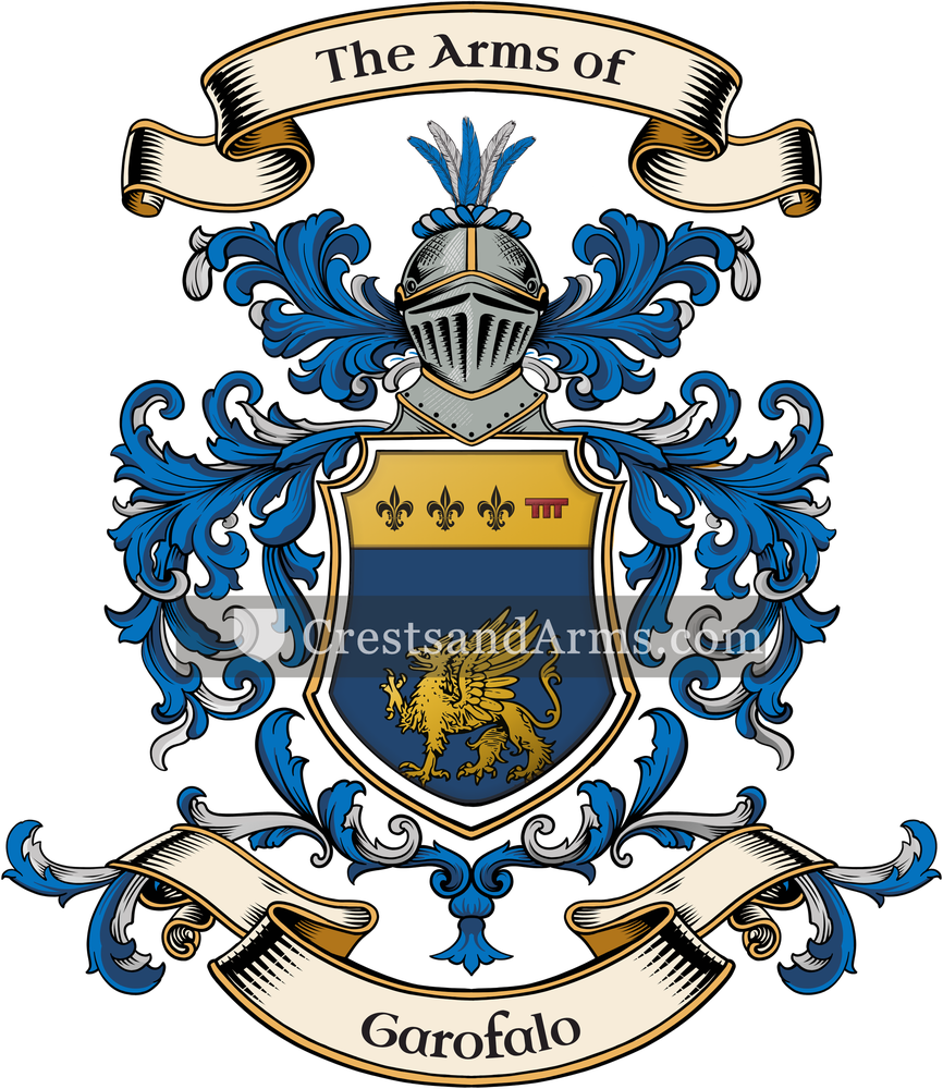 The Garofalo coat of arms, drawn from the recorded blazon
