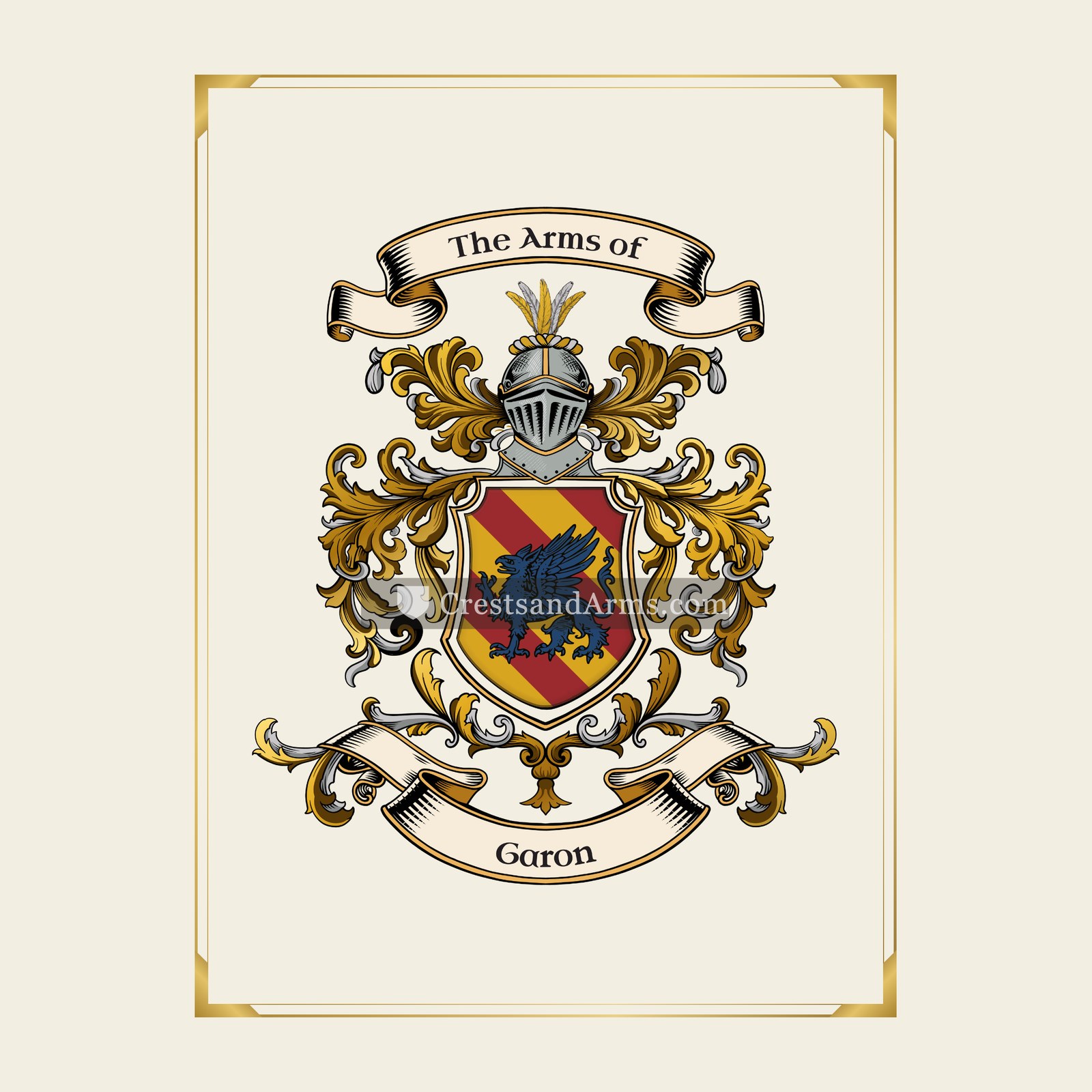 With gold border