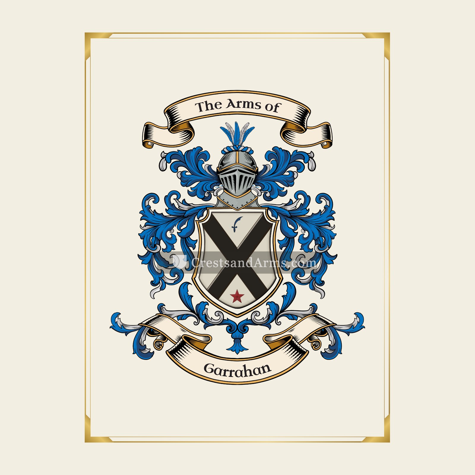 With gold border