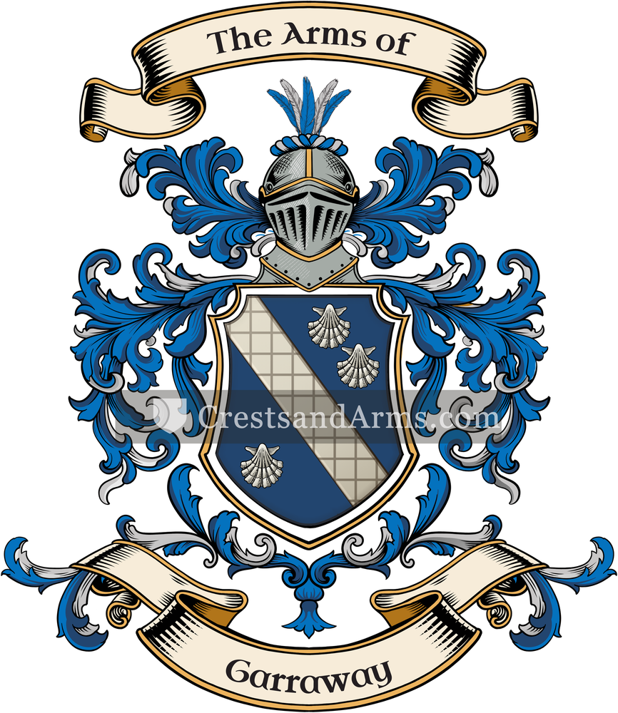 The Garraway coat of arms, drawn from the recorded blazon