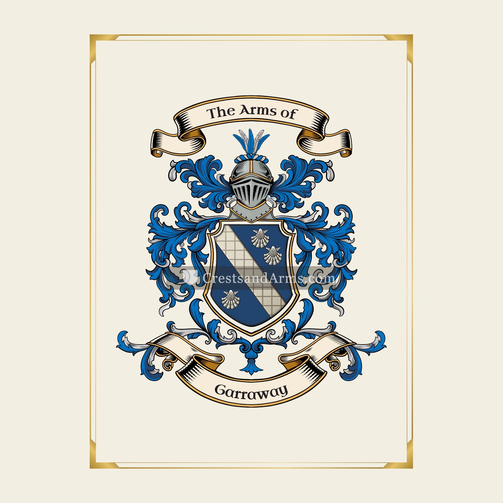 With gold border